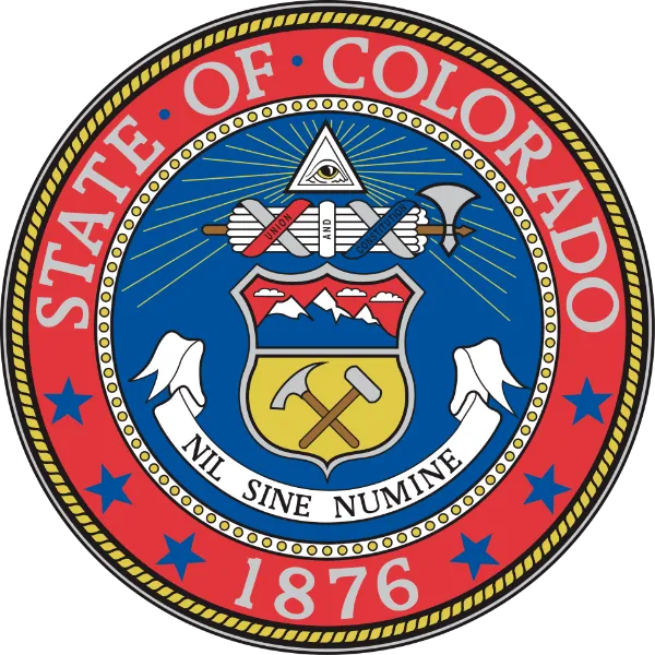 Great Seal of Colorado with the motto Nil Sine Numine below the shield