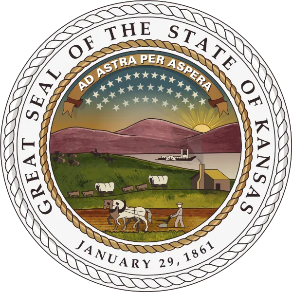 Great Seal of Kansas with Ad Astra per Aspera motto